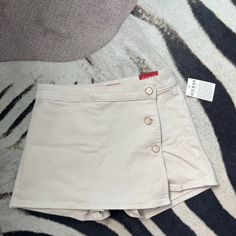 Guess Cream Skort with Button Accents
